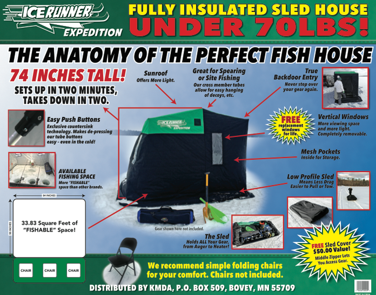 Designing the BEST Three-Person Ice Fishing Sled House: Ice Runner  Expedition - Ice Runner Fish Houses