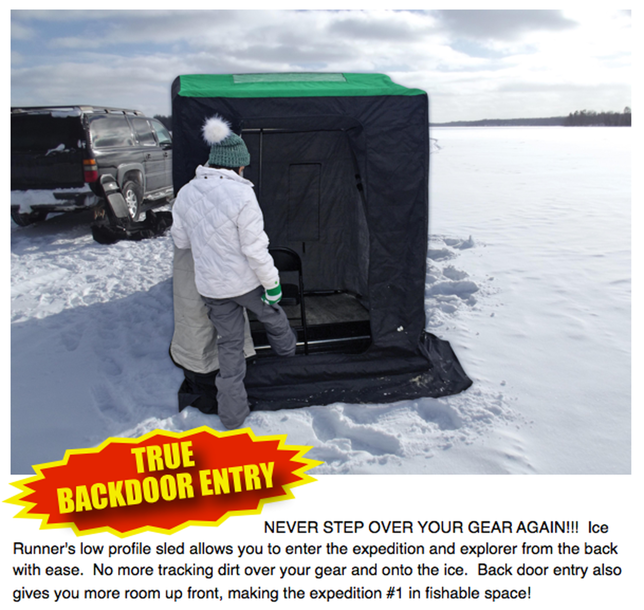 Designing the BEST Two-Person Insulated Ice Fishing Sled House: Ice Runner  Explorer - Ice Runner Fish Houses